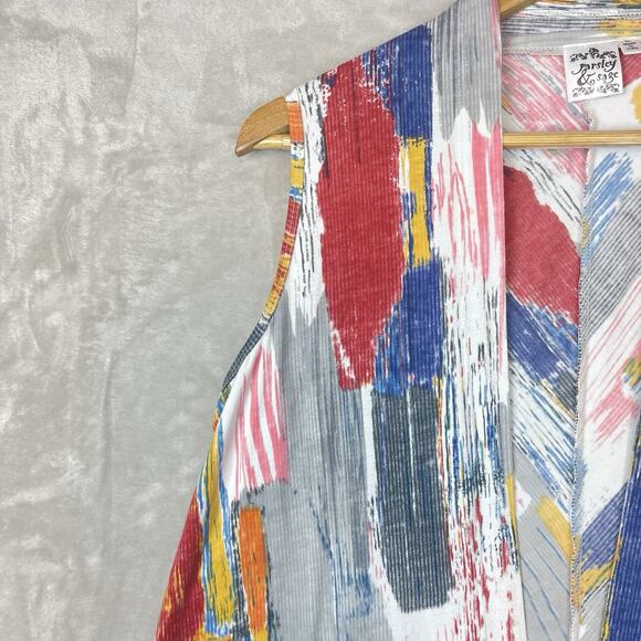 Parsley & Sage Womens Small Cardigan Vest Open Colorful Boho Pheobe Buffay - Picture 4 of 12